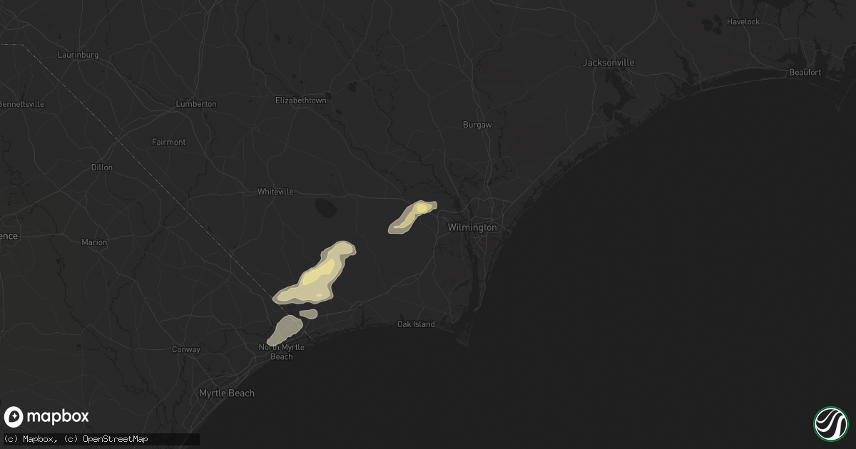 Hail map in Leland, NC on August 20, 2024