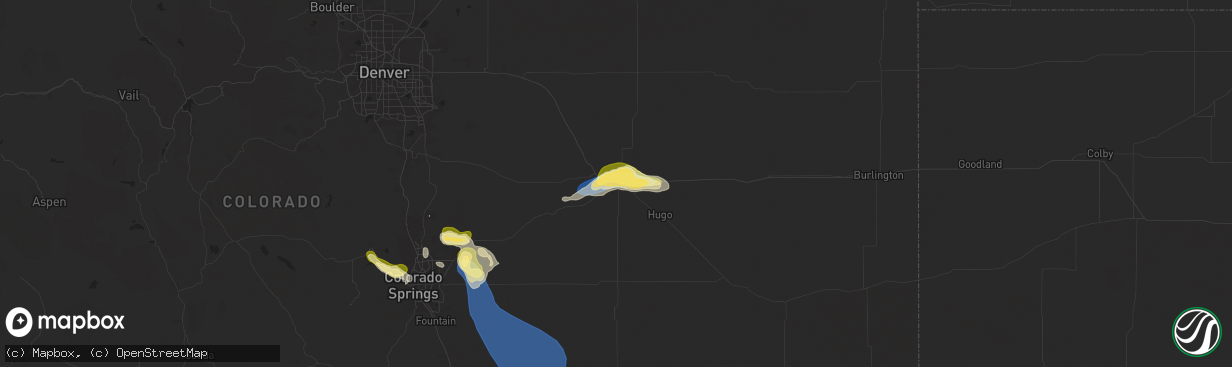 Hail map in Limon, CO on August 20, 2024