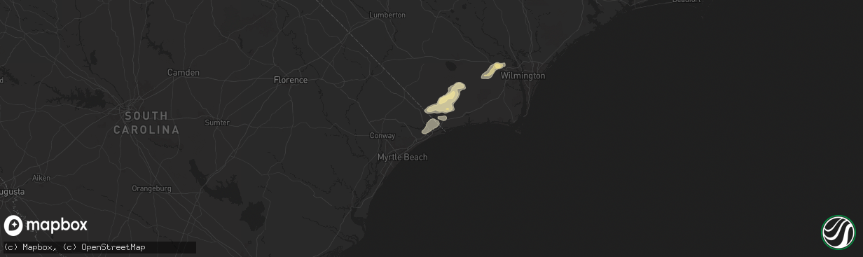 Hail map in Little River, SC on August 20, 2024