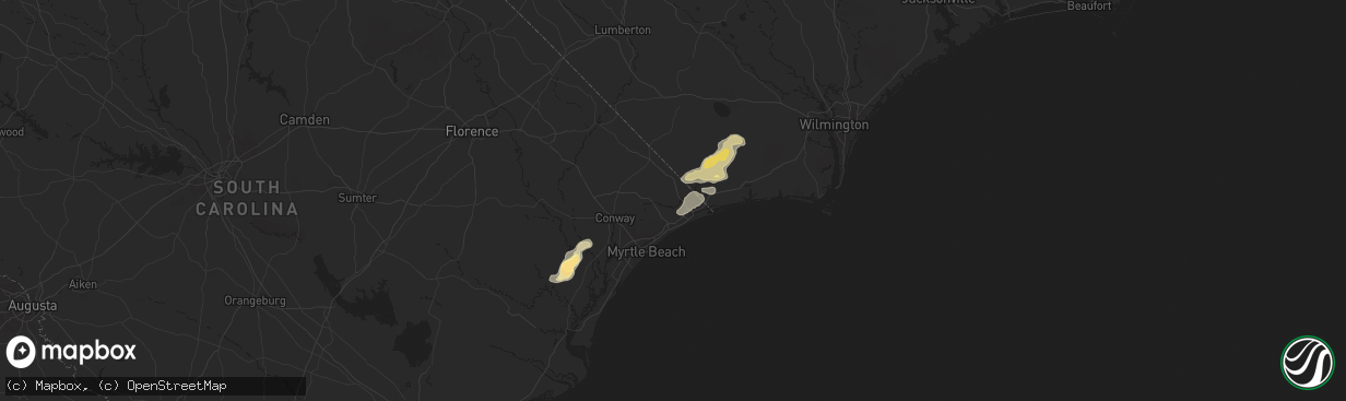 Hail map in Longs, SC on August 20, 2024