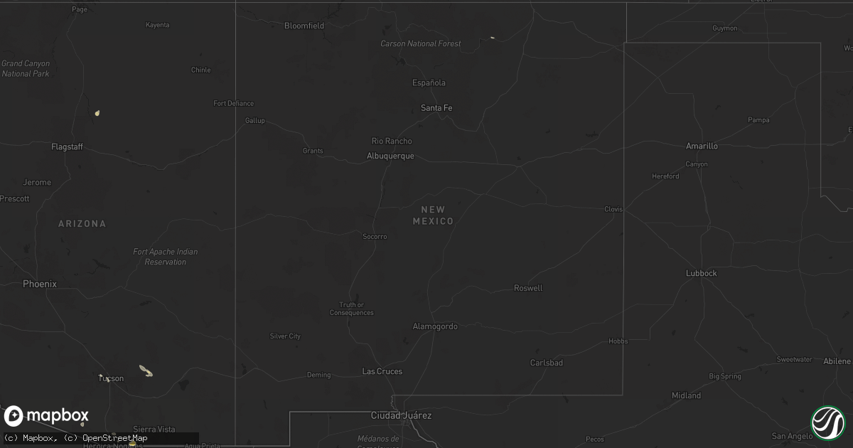 Hail map in New Mexico on August 20, 2024