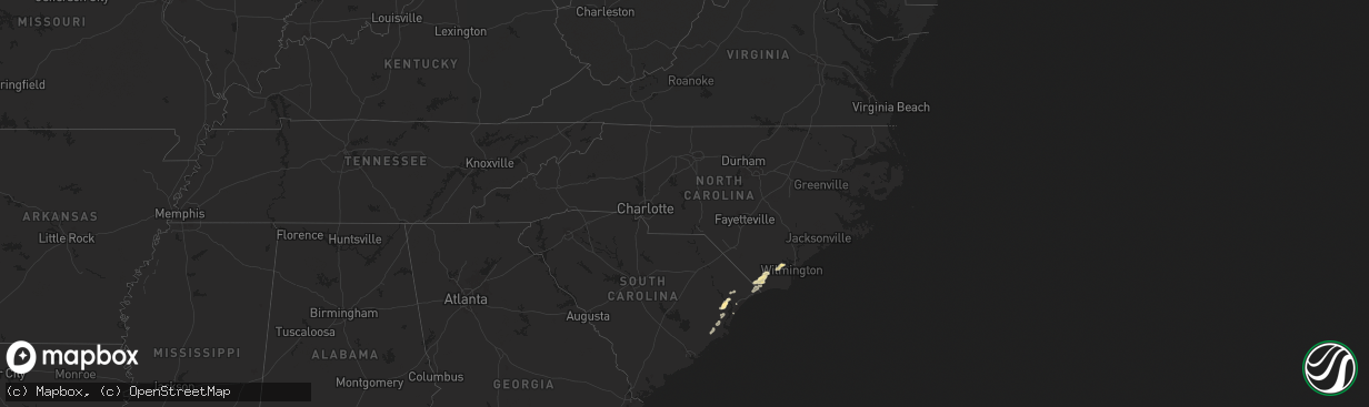 Hail map in North Carolina on August 20, 2024