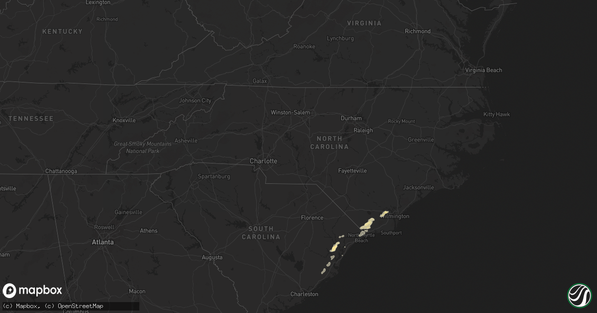 Hail map in North Carolina on August 20, 2024