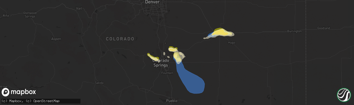 Hail map in Peyton, CO on August 20, 2024