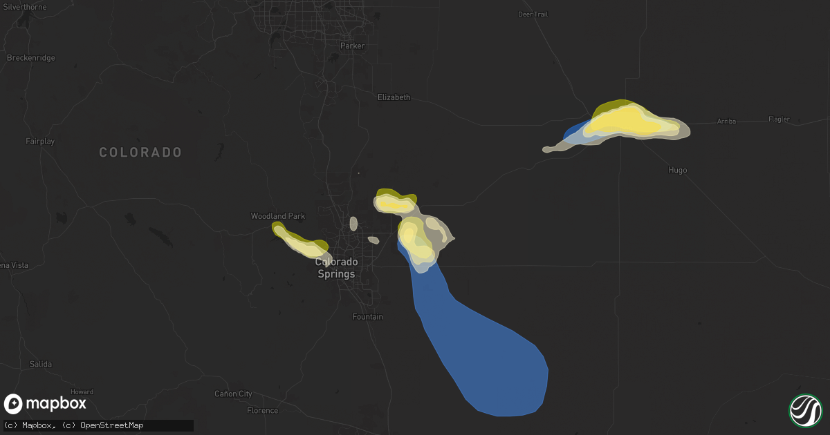 Hail map in Peyton, CO on August 20, 2024