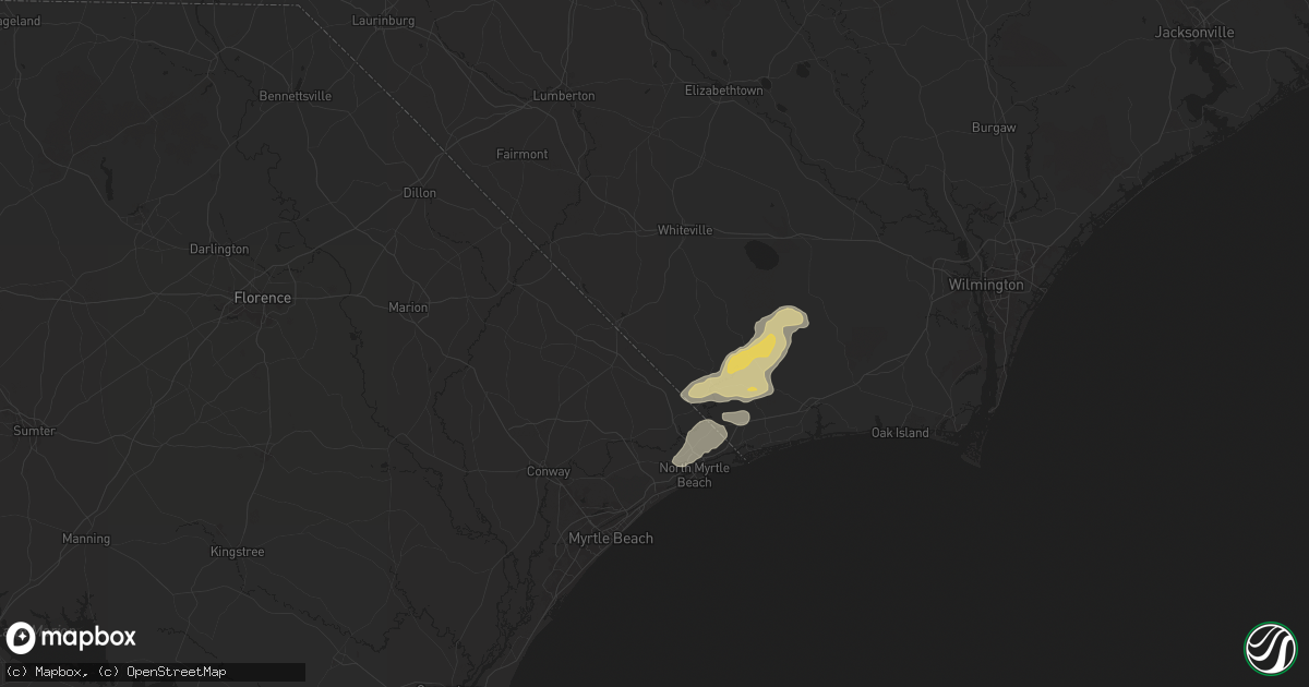 Hail map in Tabor City, NC on August 20, 2024