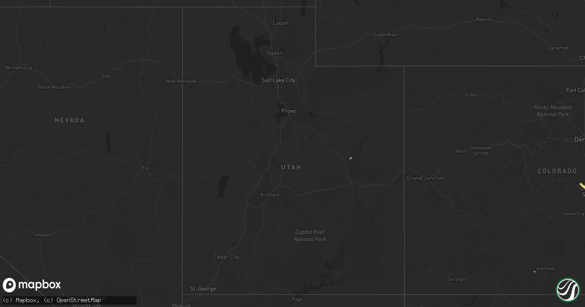 Hail map in Utah on August 20, 2024