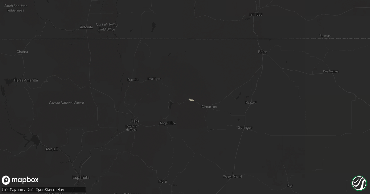 Hail map in Ute Park, NM on August 20, 2024