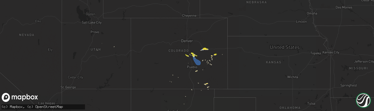 Hail map on August 20, 2024