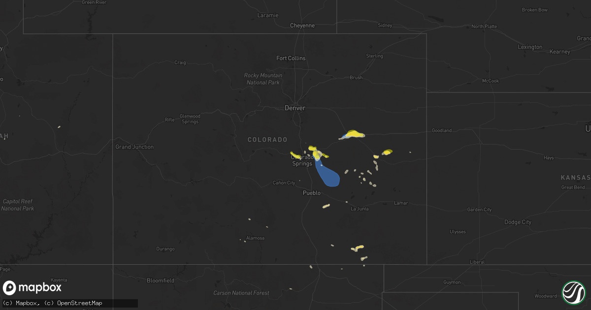 Hail map on August 20, 2024
