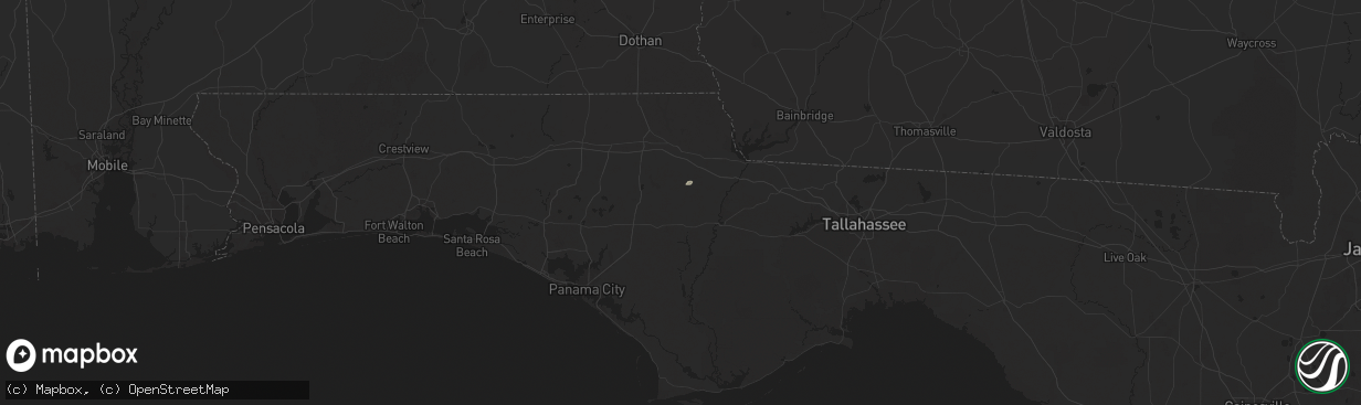 Hail map in Altha, FL on August 20, 2025