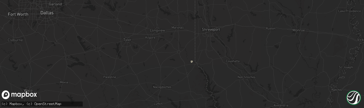 Hail map in Carthage, TX on August 20, 2025