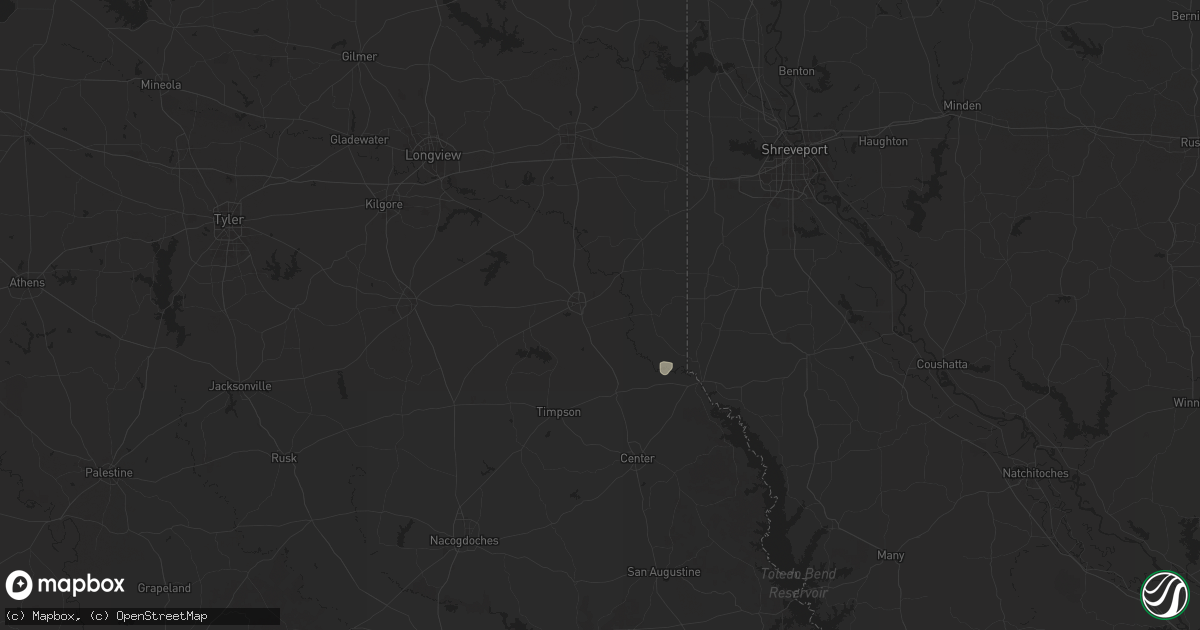 Hail map in Carthage, TX on August 20, 2025