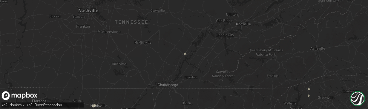 Hail map in Dayton, TN on August 20, 2025