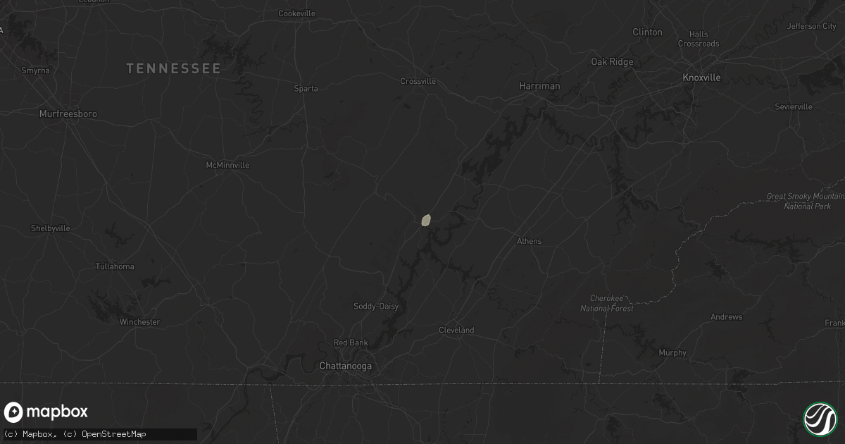 Hail map in Dayton, TN on August 20, 2025