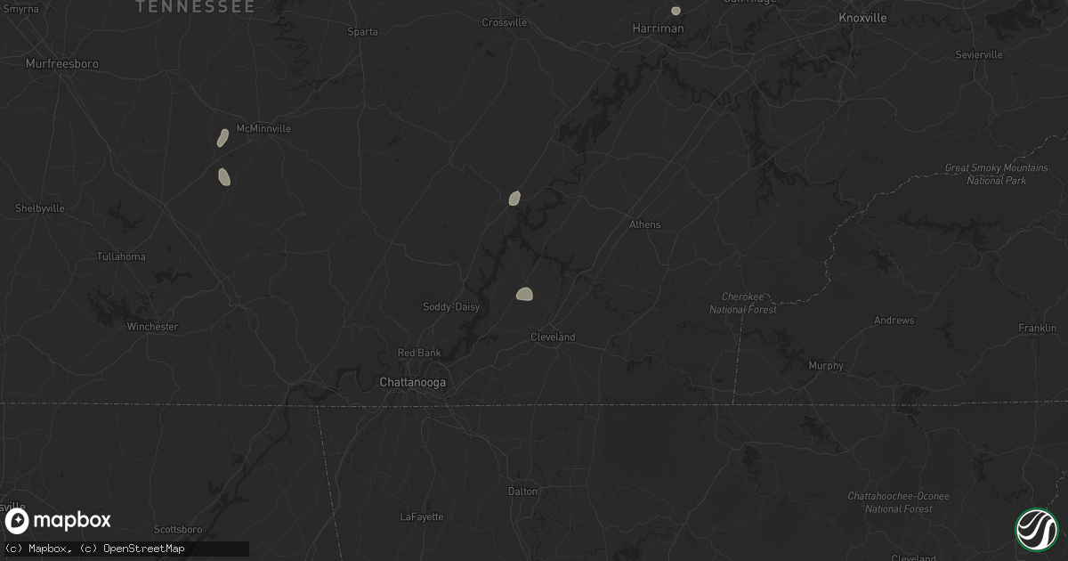 Hail map in Georgetown, TN on August 20, 2025