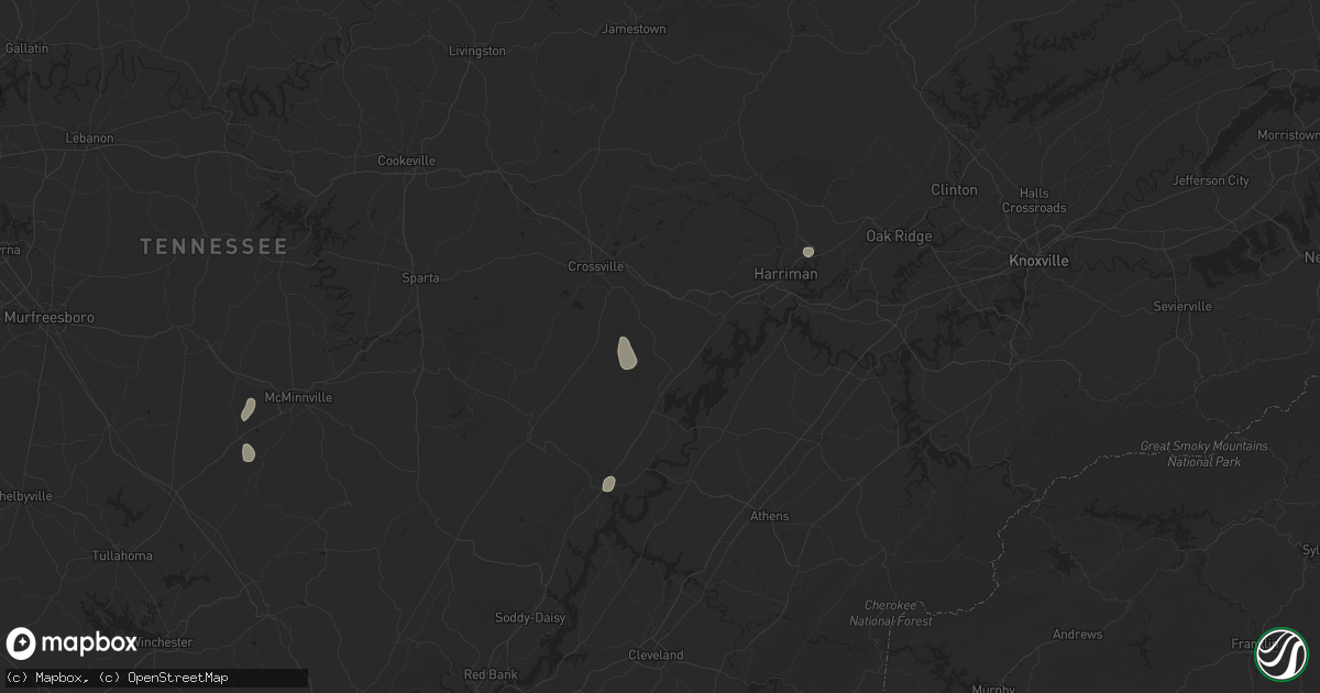 Hail map in Grandview, TN on August 20, 2025