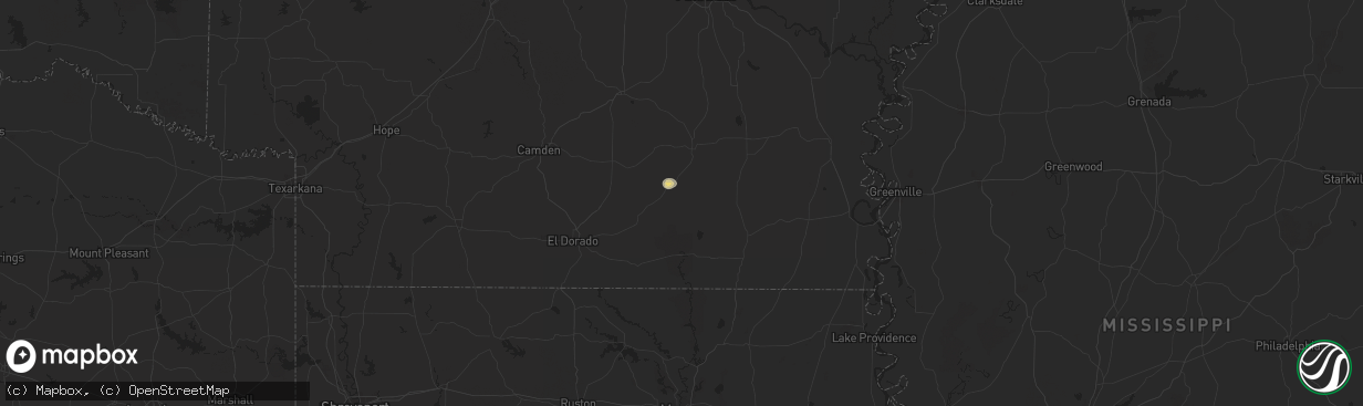 Hail map in Hermitage, AR on August 20, 2025