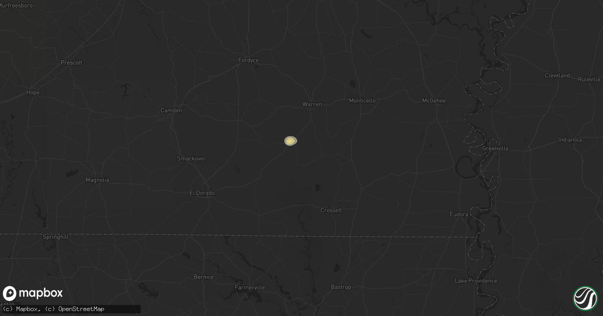 Hail map in Hermitage, AR on August 20, 2025