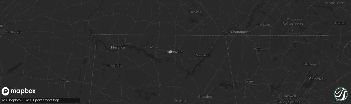 Hail map in Huntsville, AL on August 20, 2025