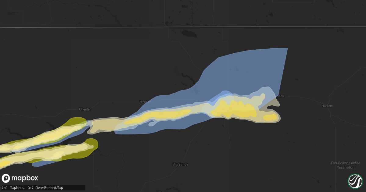 Hail map in Kremlin, MT on August 20, 2025