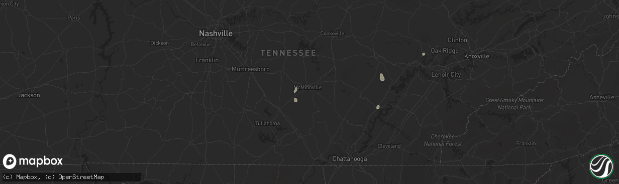 Hail map in Mcminnville, TN on August 20, 2025