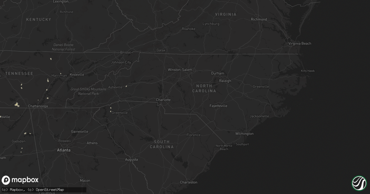 Hail map in North Carolina on August 20, 2025