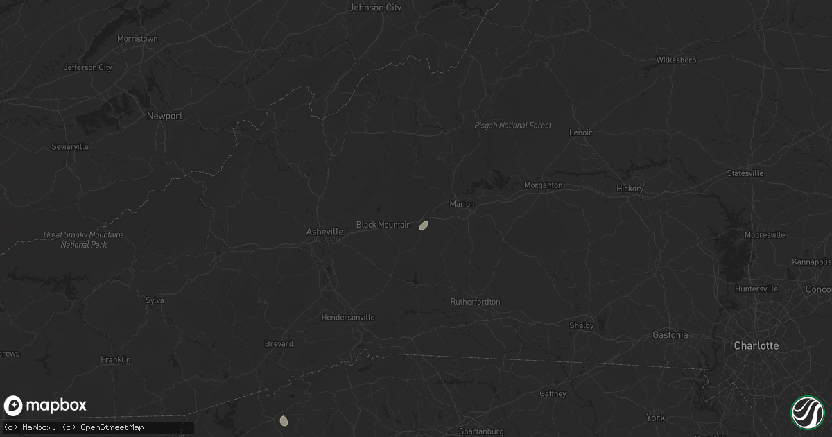 Hail map in Old Fort, NC on August 20, 2025