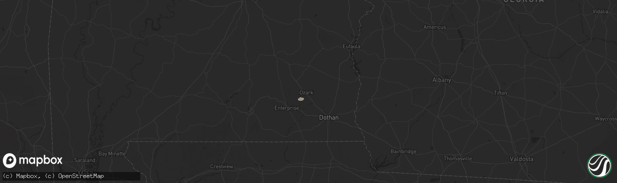 Hail map in Ozark, AL on August 20, 2025