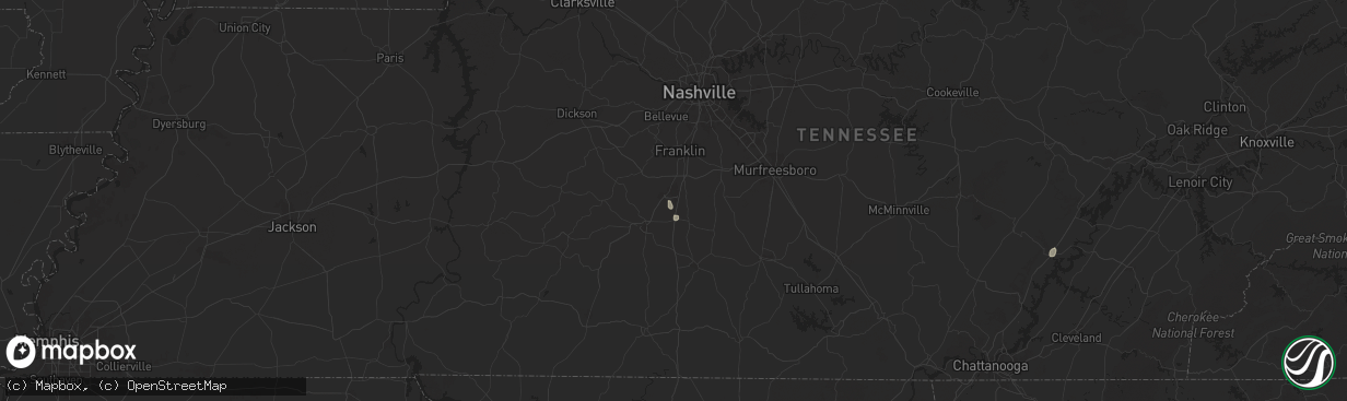 Hail map in Spring Hill, TN on August 20, 2025