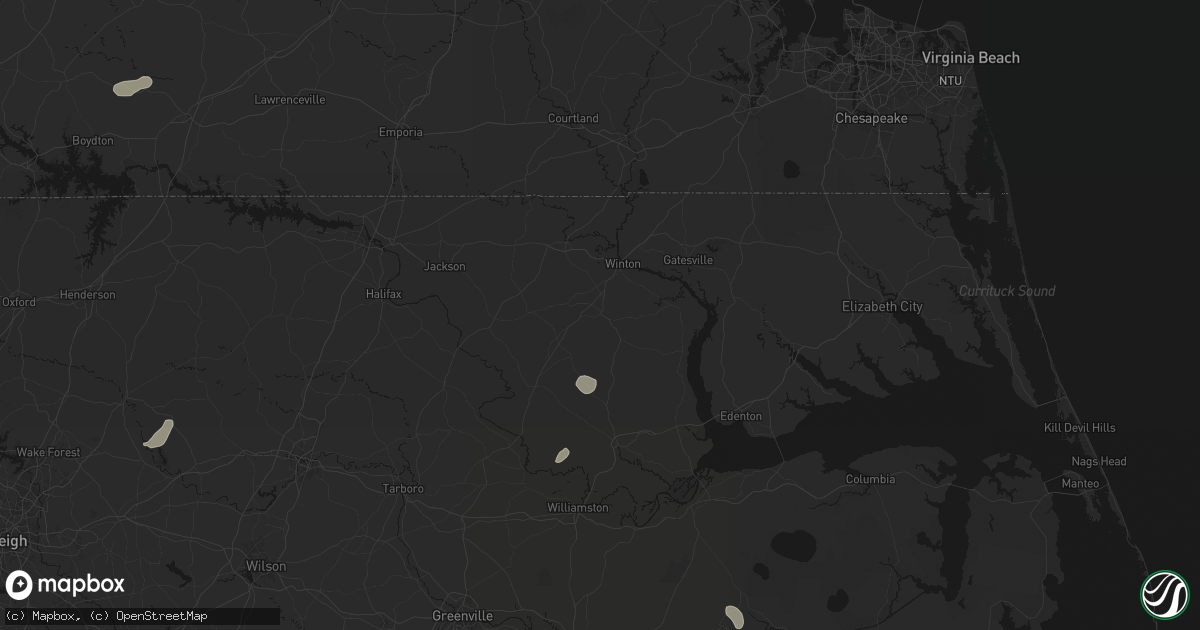Hail map in Ahoskie, NC on August 20, 2026