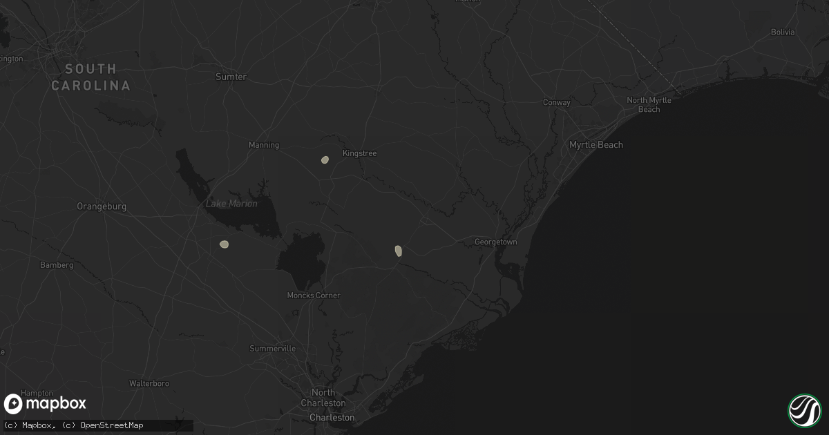 Hail map in Andrews, SC on August 20, 2026