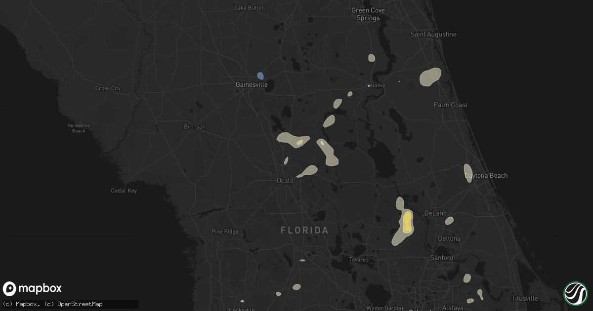 Hail map in Anthony, FL on August 20, 2026