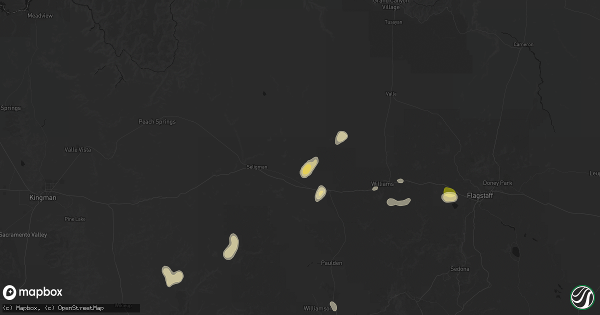 Hail map in Ash Fork, AZ on August 20, 2026