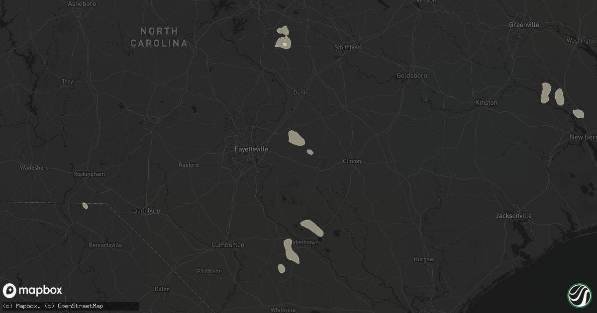 Hail map in Autryville, NC on August 20, 2026