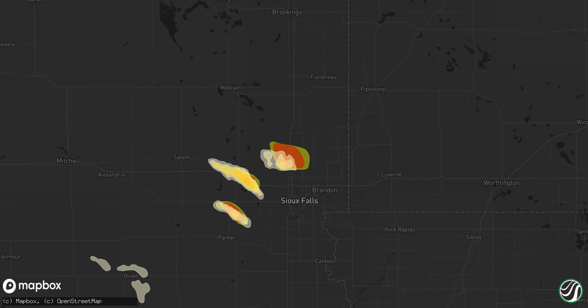 Hail map in Baltic, SD on August 20, 2026