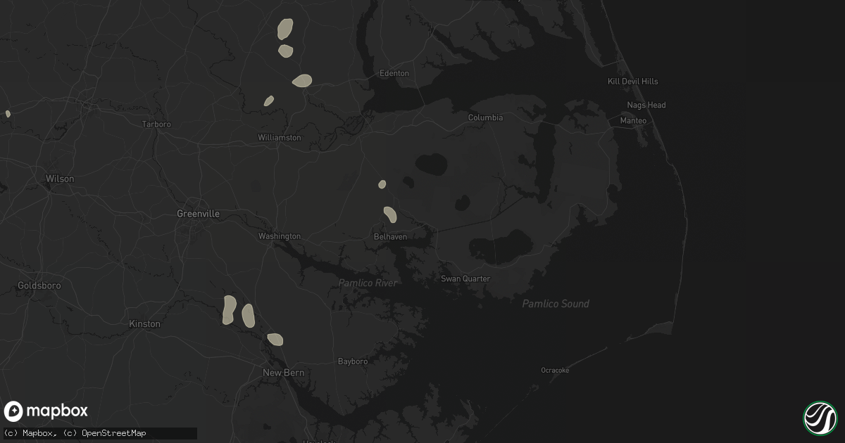Hail map in Belhaven, NC on August 20, 2026