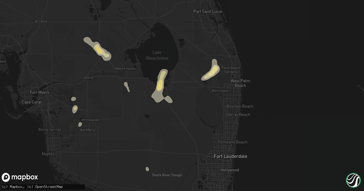 Hail map in Belle Glade, FL on August 20, 2026