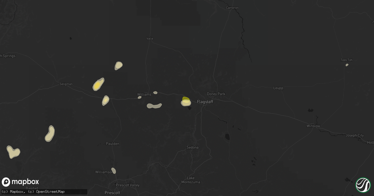 Hail map in Bellemont, AZ on August 20, 2026