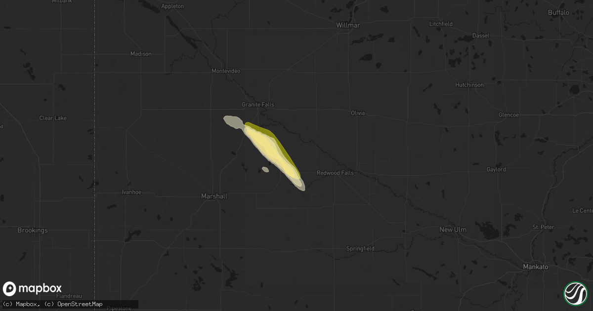 Hail map in Belview, MN on August 20, 2026