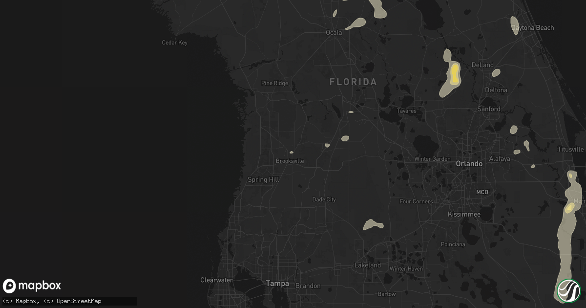 Hail map in Brooksville, FL on August 20, 2026