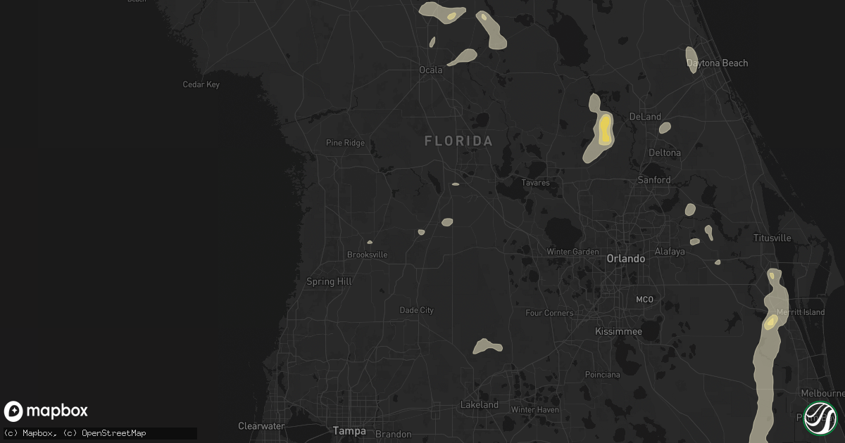 Hail map in Bushnell, FL on August 20, 2026