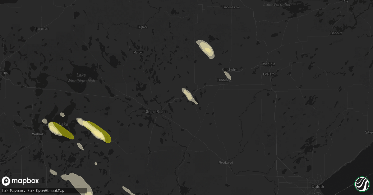 Hail map in Calumet, MN on August 20, 2026