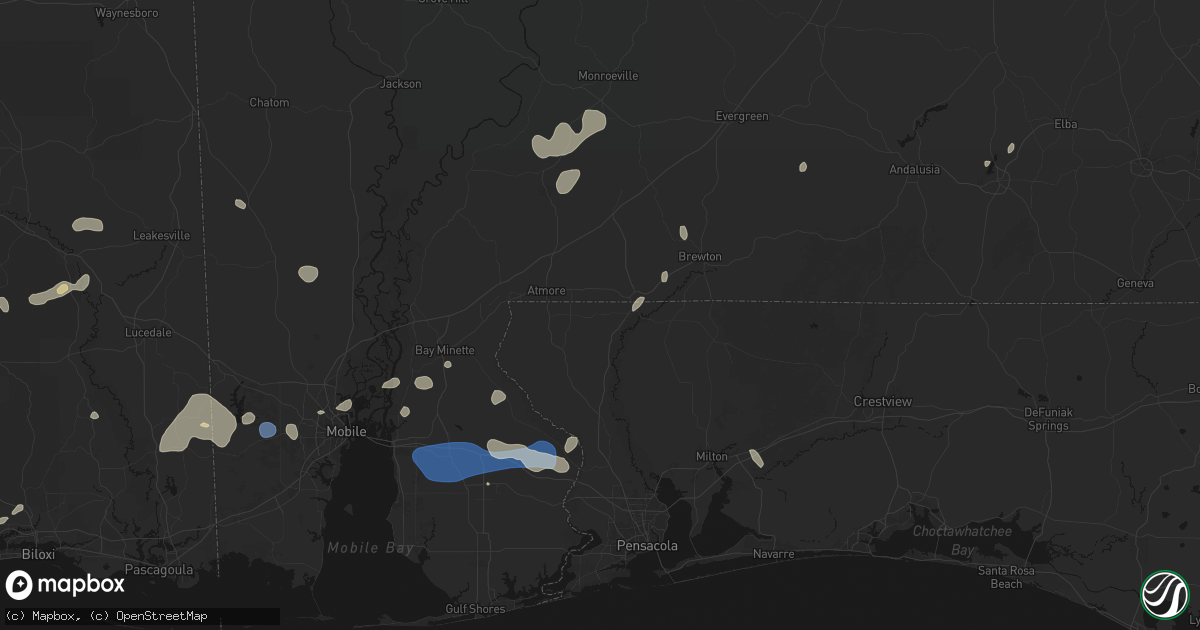 Hail map in Century, FL on August 20, 2026