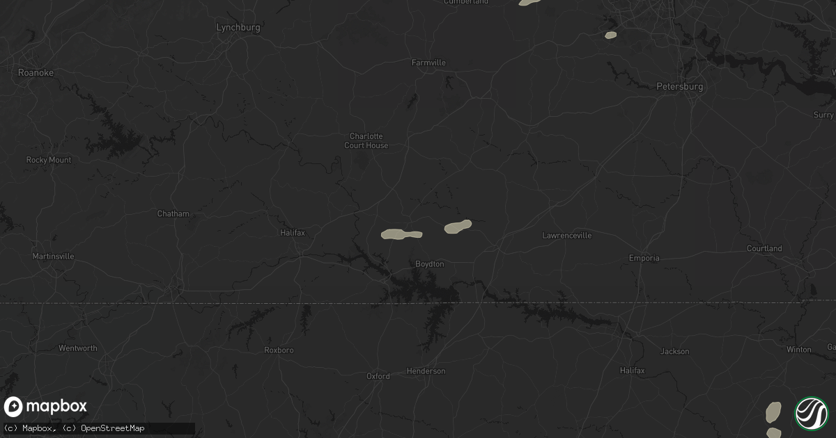 Hail map in Chase City, VA on August 20, 2026