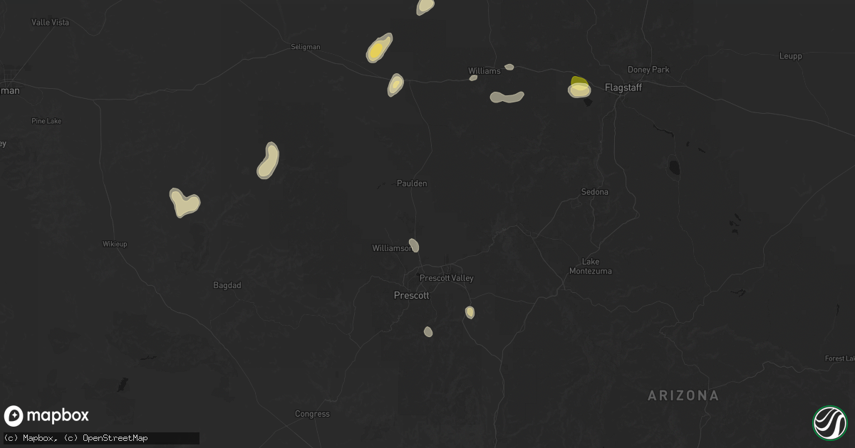 Hail map in Chino Valley, AZ on August 20, 2026