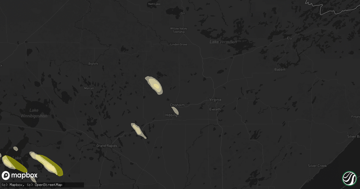 Hail map in Chisholm, MN on August 20, 2026