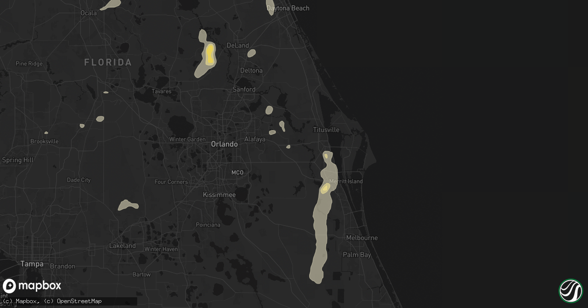 Hail map in Christmas, FL on August 20, 2026
