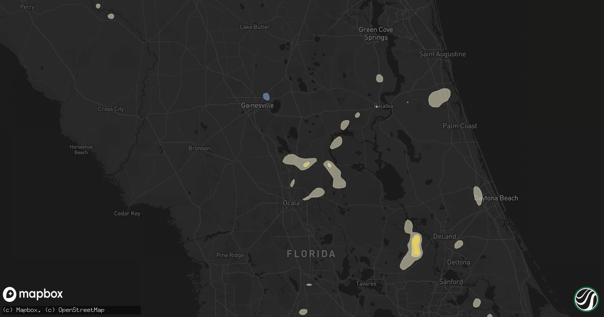 Hail map in Citra, FL on August 20, 2026