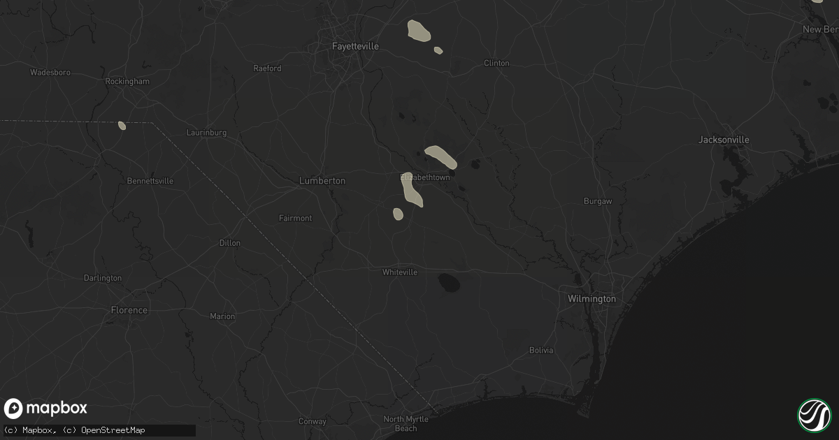 Hail map in Clarkton, NC on August 20, 2026